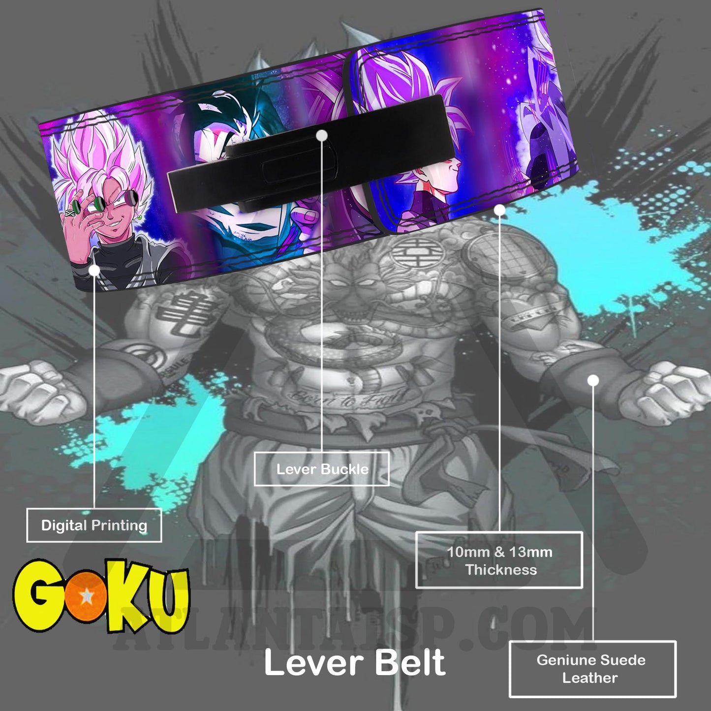 Dragon Ball Z Anime Lever Belt | Powerlifting belt | DBZ Lever Lifting belt Anime Vegeta Gym Belt Goku Weightlifting belt | Goku Lever Belt