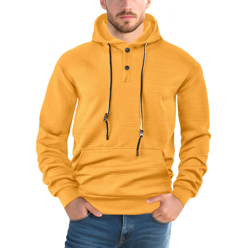 Pullover Solid Color Casual Sports Loose Long Sleeve Hooded Sweater Men