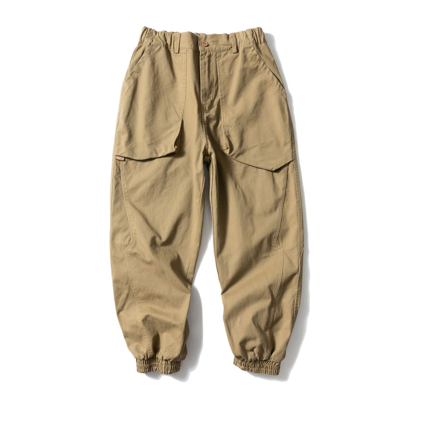 Solid Color Large Pocket Tapered Casual Pants