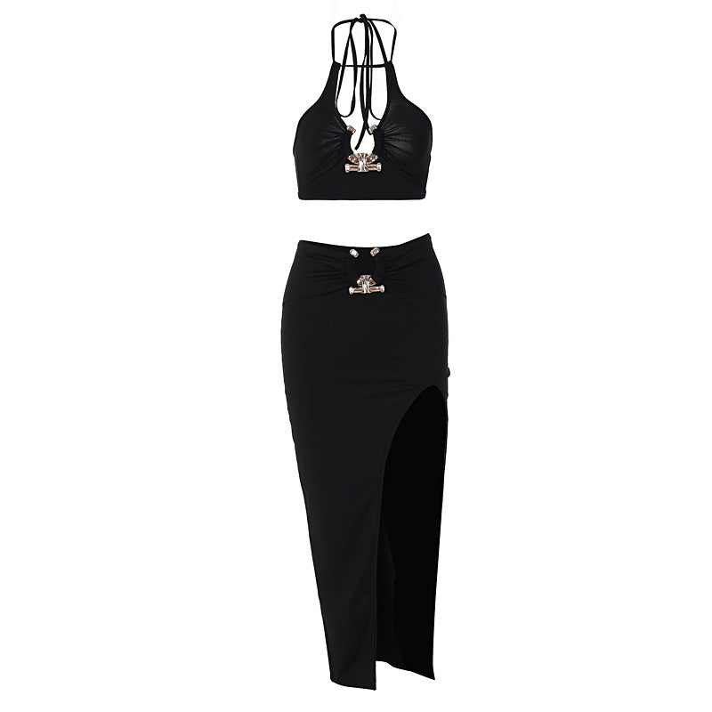 Night Club Style Bandeau Skirt Two-piece Set Fashion Suit Women