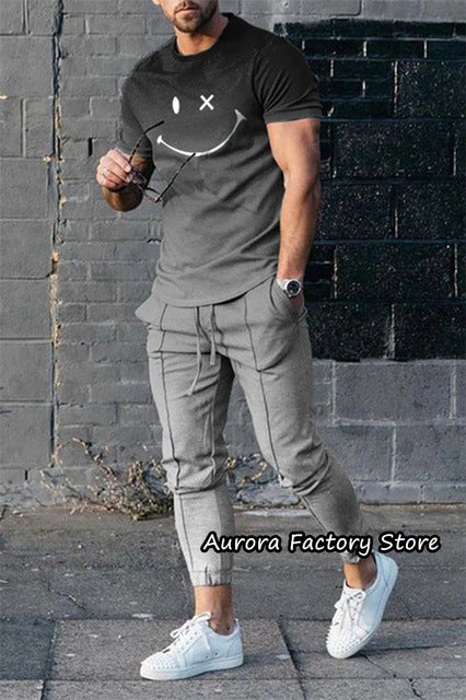 Men's Short-sleeved Trousers Suit 3D