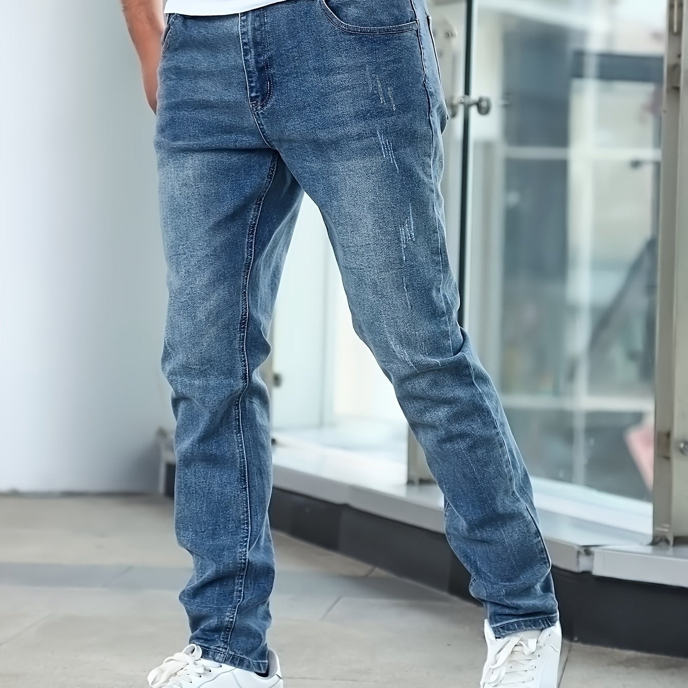 Stretch Men's Casual Solid Color Jeans