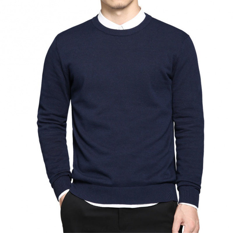 Fashionable Men's Round Neck Slim Knitted Sweater