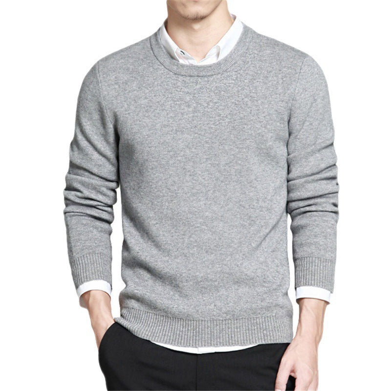 Fashionable Men's Round Neck Slim Knitted Sweater