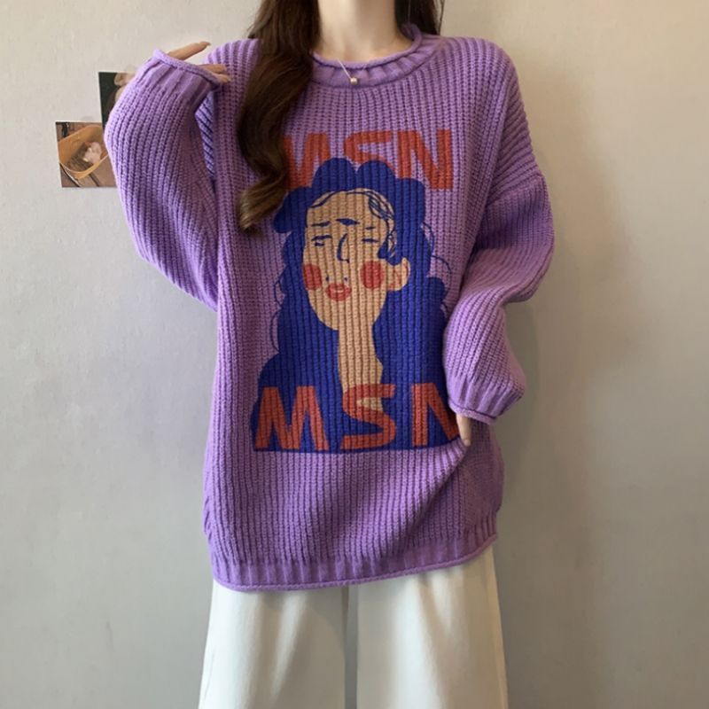 Brand Loose Sweater Coat Top