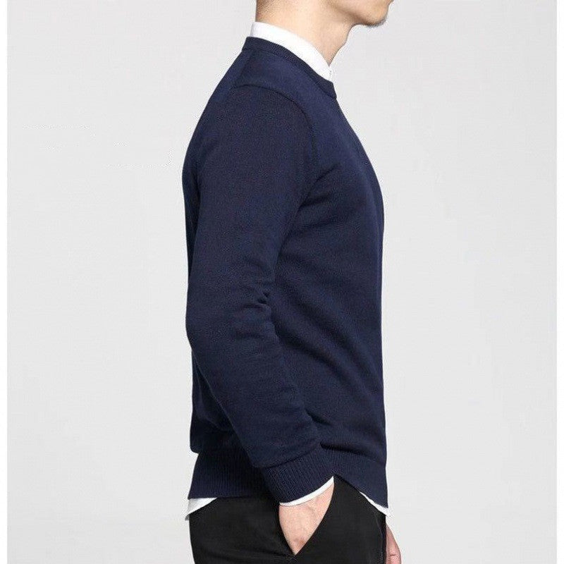 Fashionable Men's Round Neck Slim Knitted Sweater