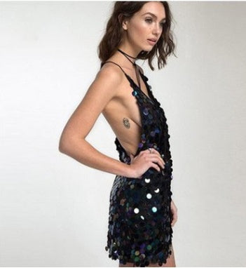 Sexy Multi Colour Sequins Club Dress