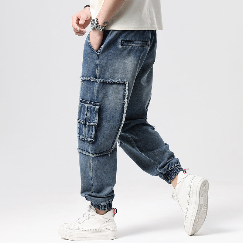 Hip Hop Men's Nostalgic Retro Multi-pocket Pants