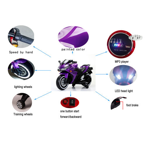 Kids Motorcycle 12V Motorcycle For Kids 3 4 5 6 Years Boys Girls 12v7ah Kids Motorcycle Ride On Toy With Training Wheels Manual Throttle  Drive By Hand Lighting Wheels
