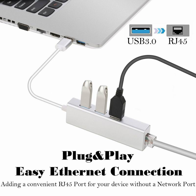 USB 3.0 Gigabit Ethernet Lan RJ45 Network Adapter Hub to 1000Mbps Mac PC Gigabit USB3.0 Ethernet Adapter