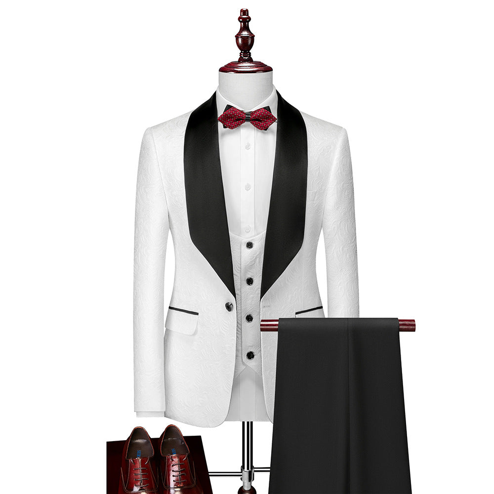 Men's Suit Set Slim Fit Groom Wedding Evening Dress