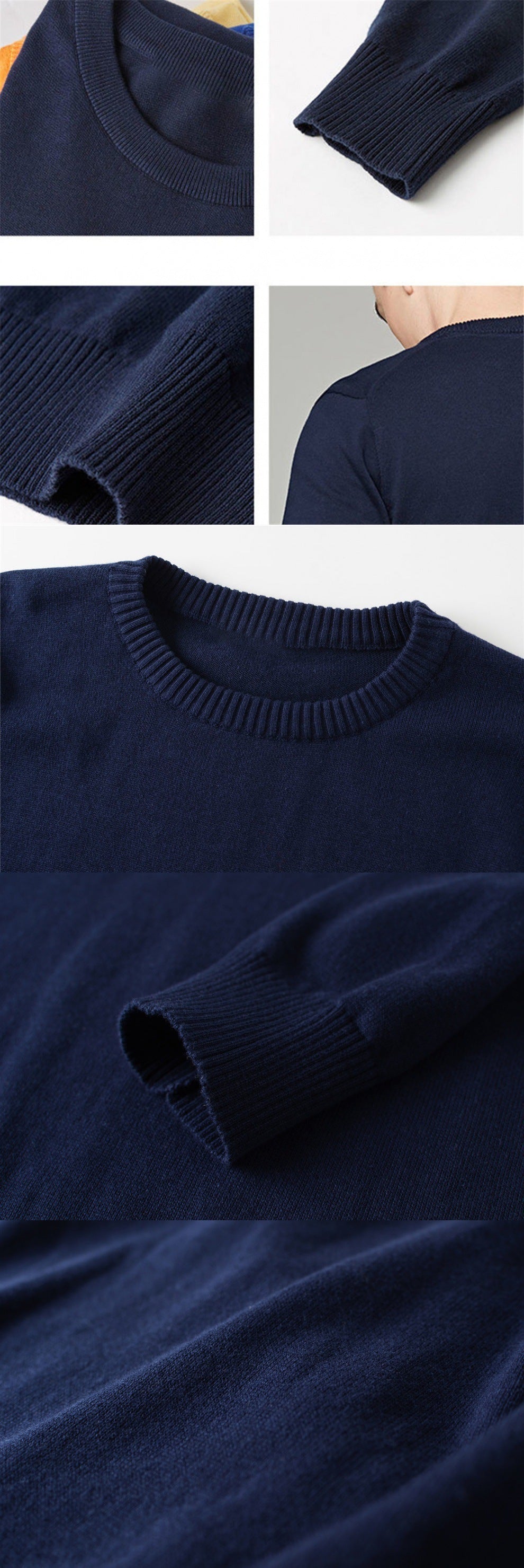 Fashionable Men's Round Neck Slim Knitted Sweater