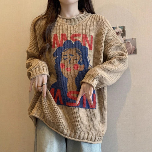 Brand Loose Sweater Coat Top