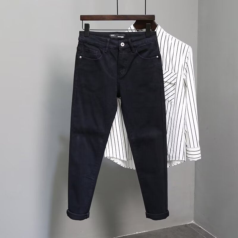 Slim Fit Skinny Solid Color Korean Casual Jeans