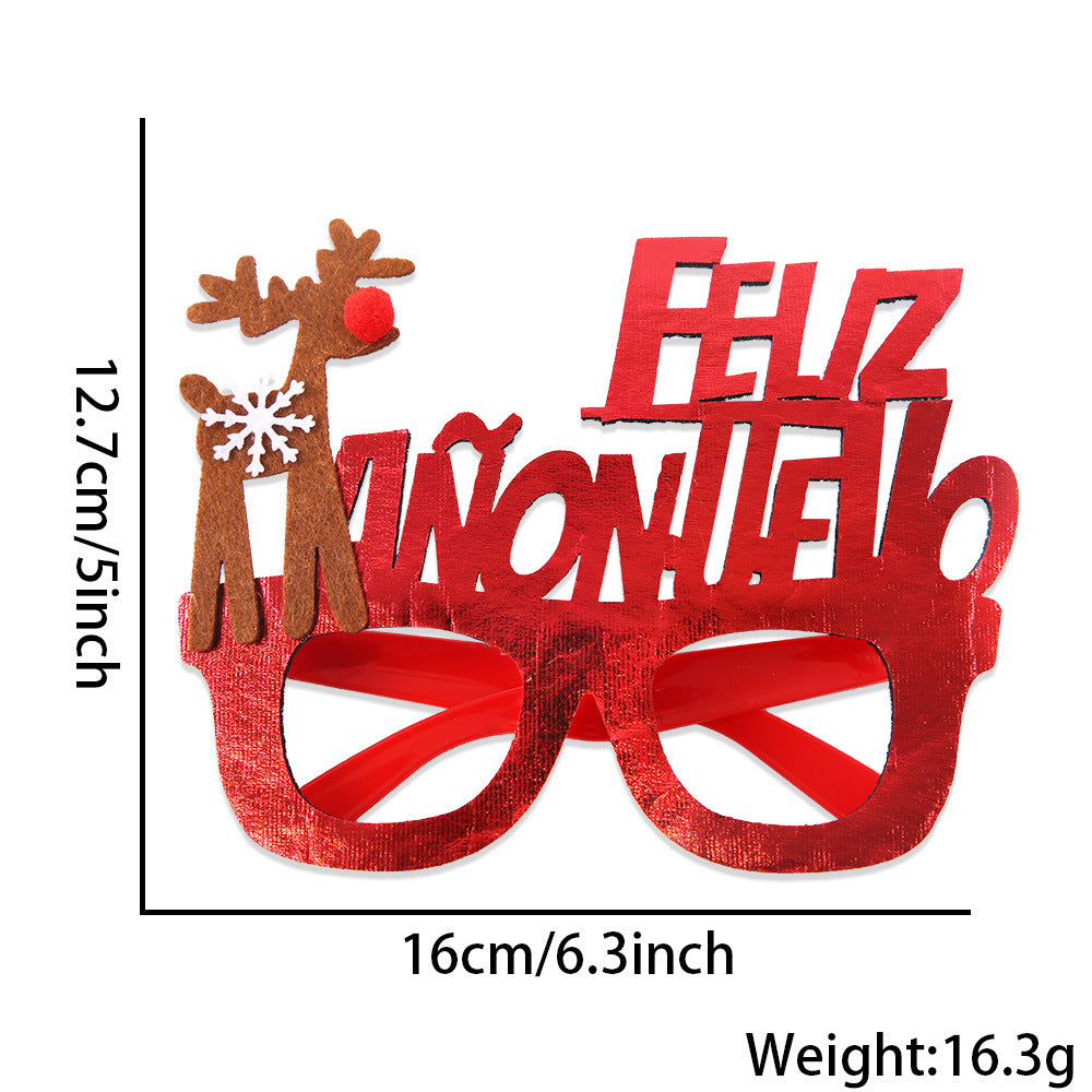 Christmas Glasses Bronzed Fabric Snowflake XINGX Photo New Year Party Props