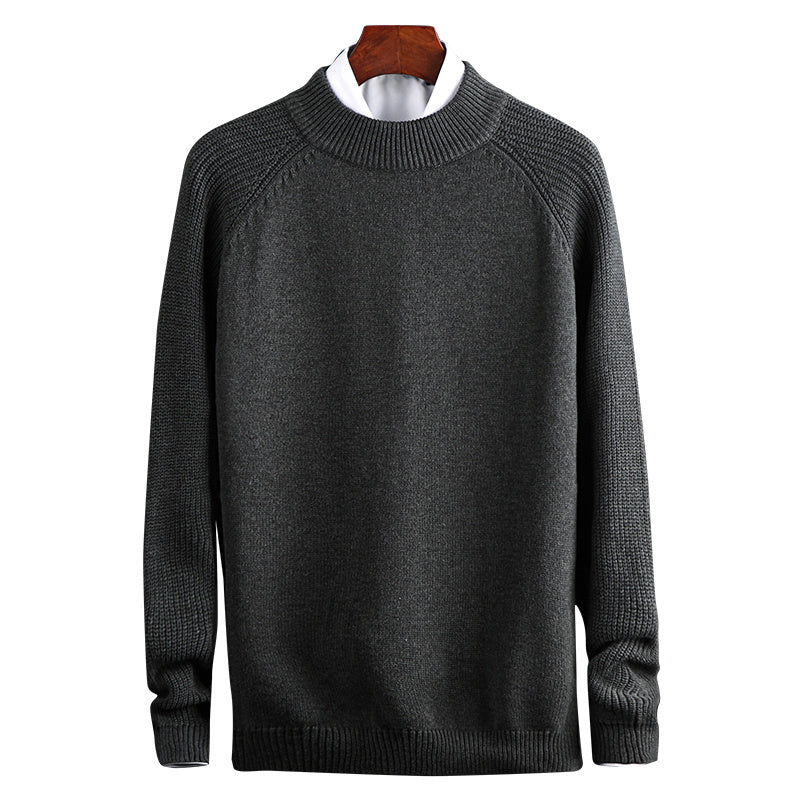Fashion Sweater Men Thick Round Neck Slim Casual