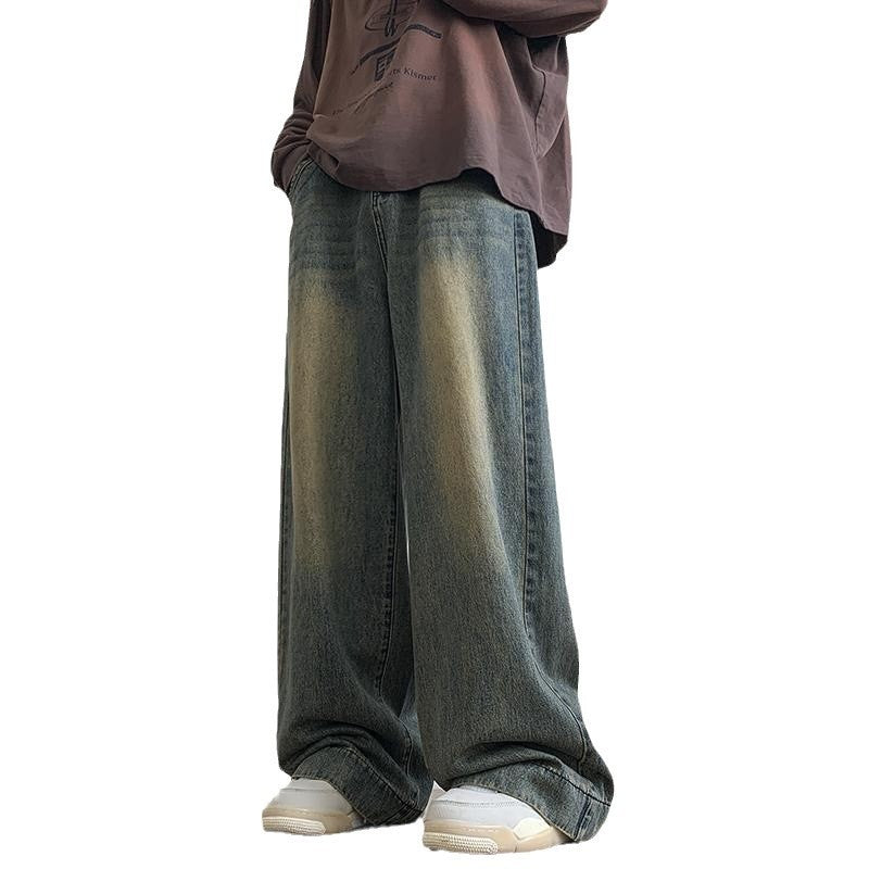 Straight Jeans Men's Summer Ruan Handsome Wide Leg Casual Long Pants