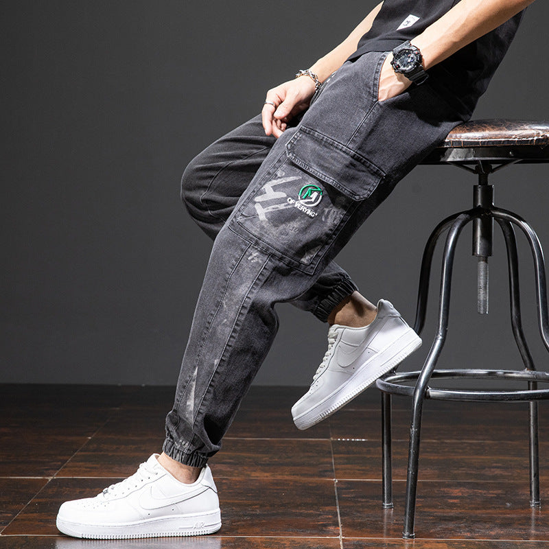 Spring New Men's Loose Cargo Casual Jeans