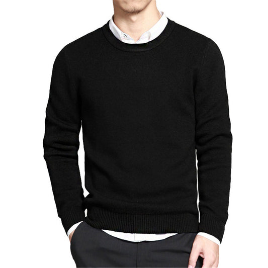 Fashionable Men's Round Neck Slim Knitted Sweater