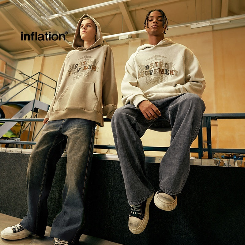 Washed Cut Wide Leg Jeans Men