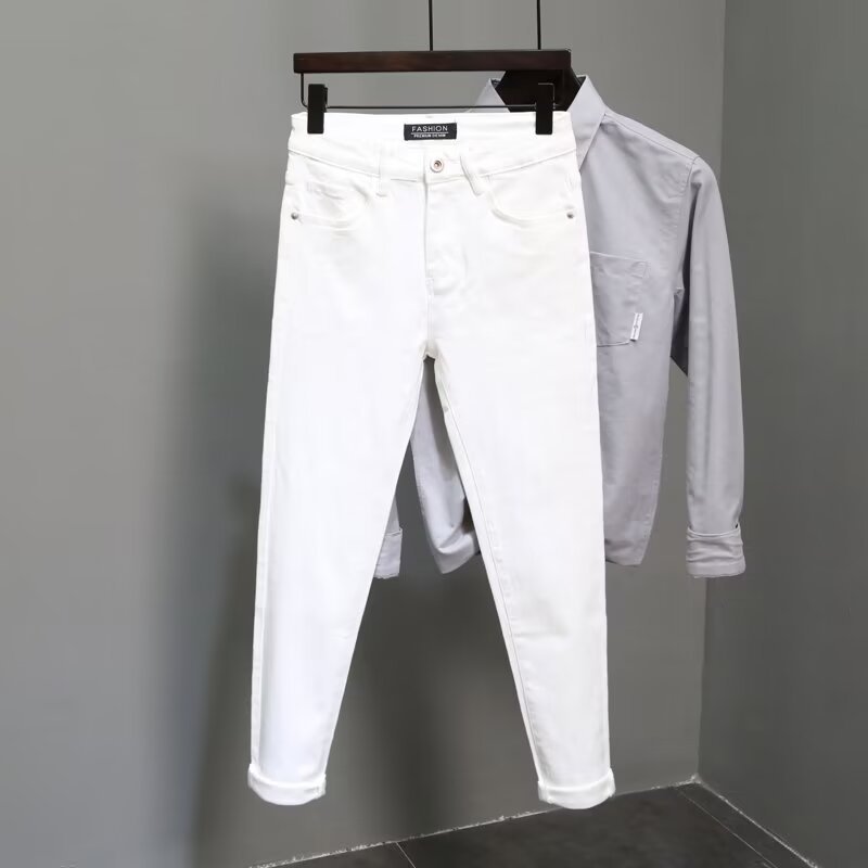 Slim Fit Skinny Solid Color Korean Casual Jeans