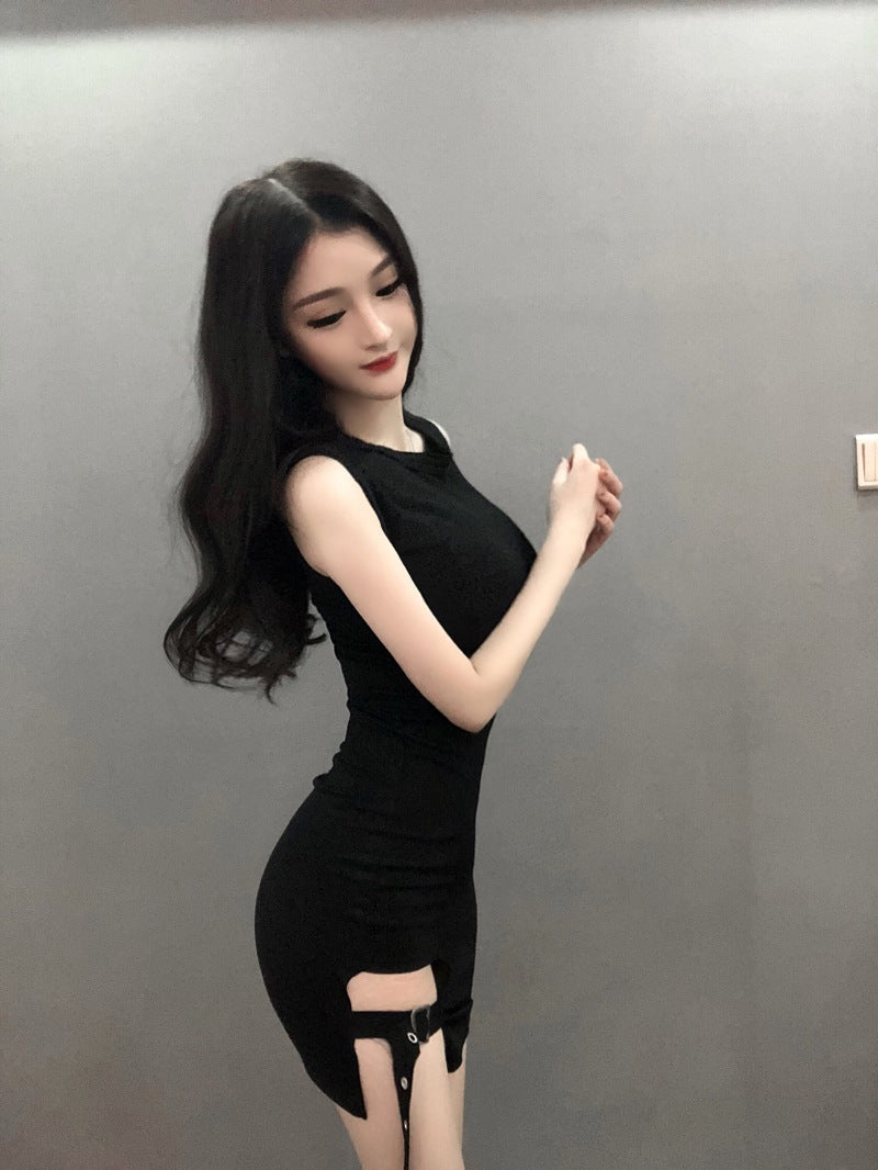 Bag hip split night club skirt