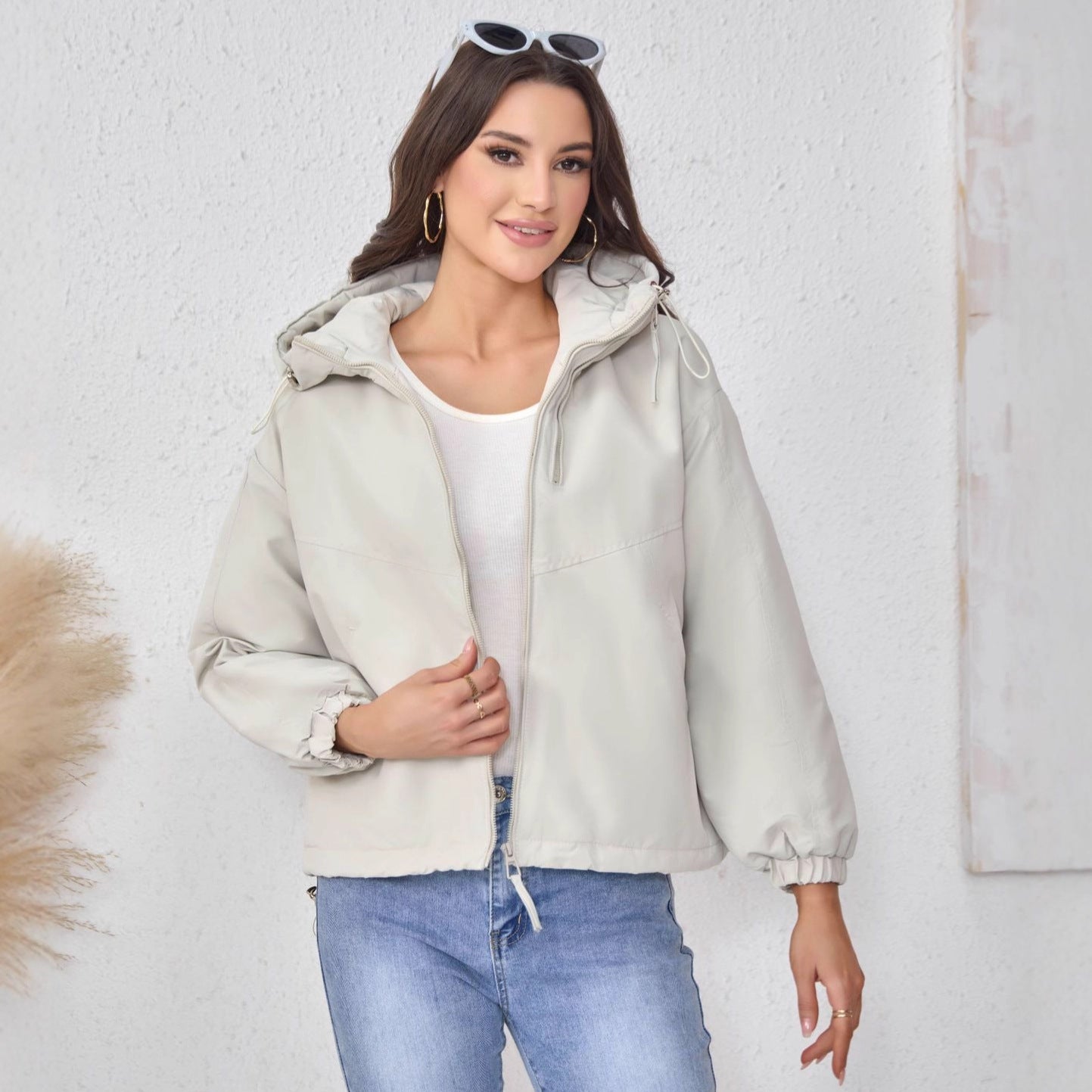 Women's Shell Jacket Hooded Small Loose