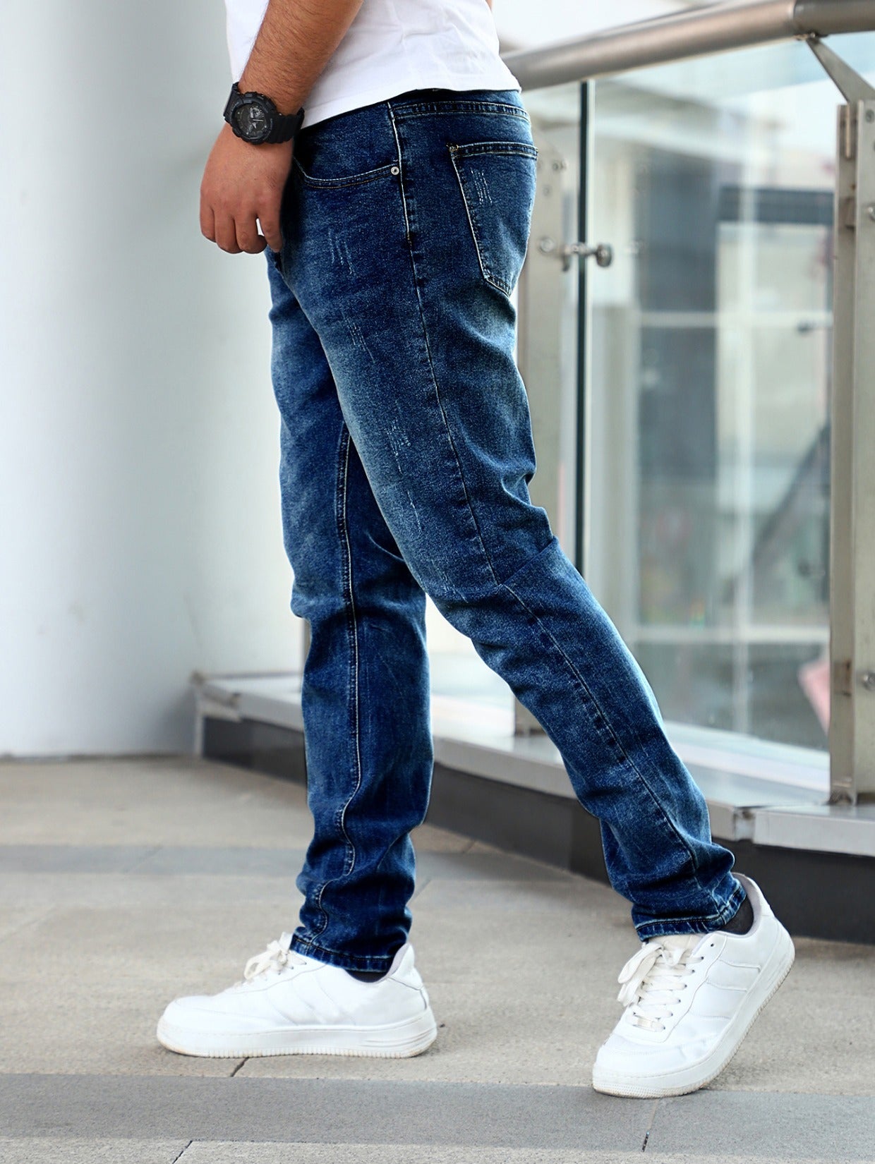 Slim Fit Stretch Men's Youth Blue Casual Pants