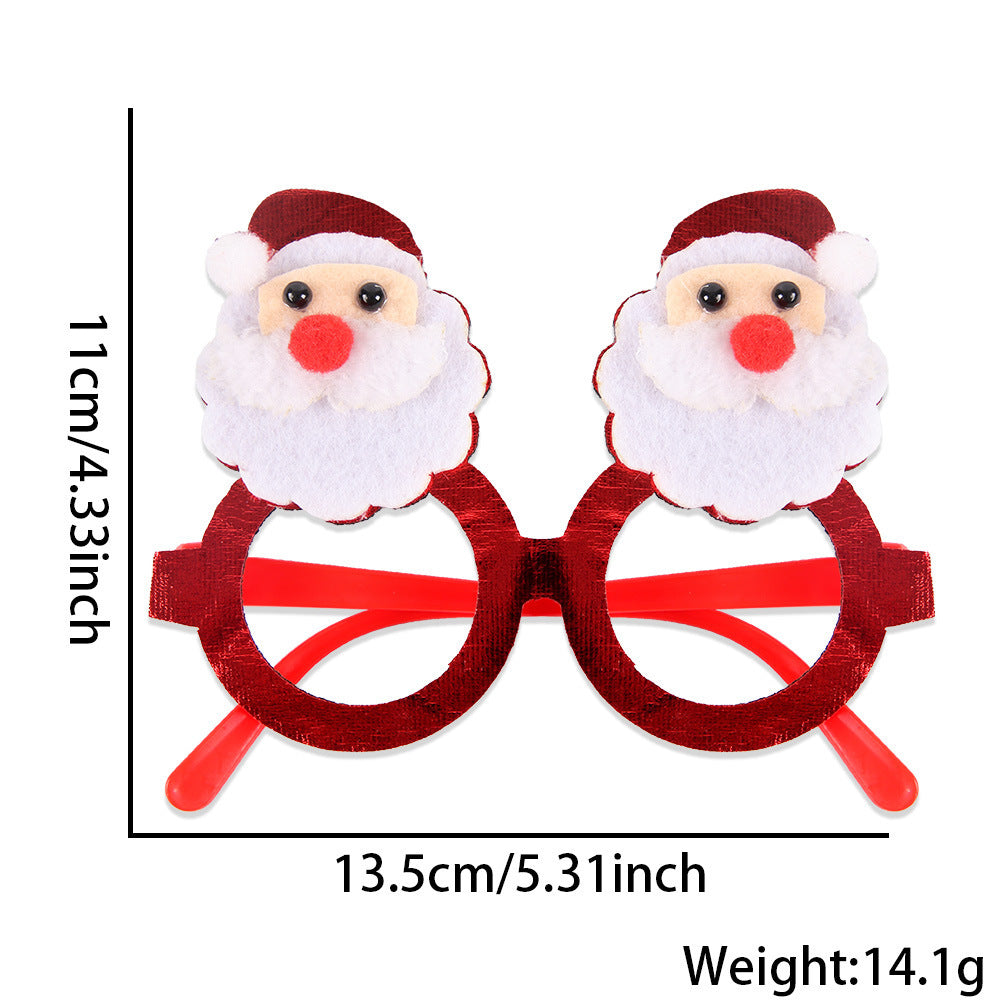 Christmas Glasses Bronzed Fabric Snowflake XINGX Photo New Year Party Props
