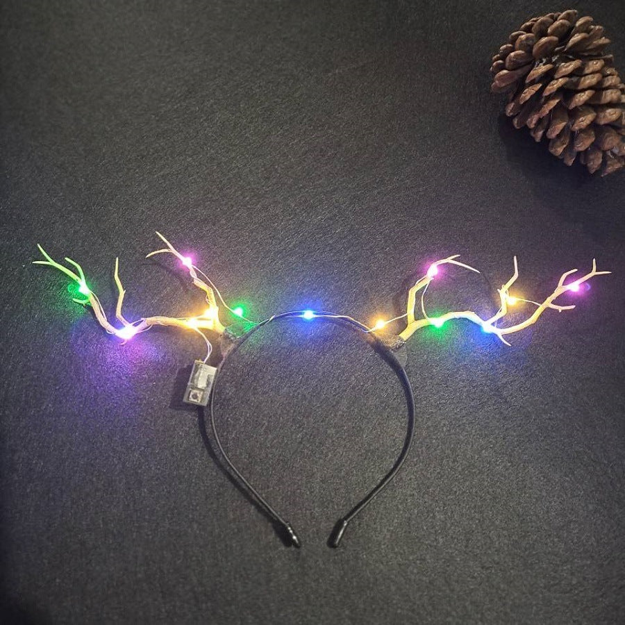 New Luminous Deer Horn Hair Band Christmas Headwear
