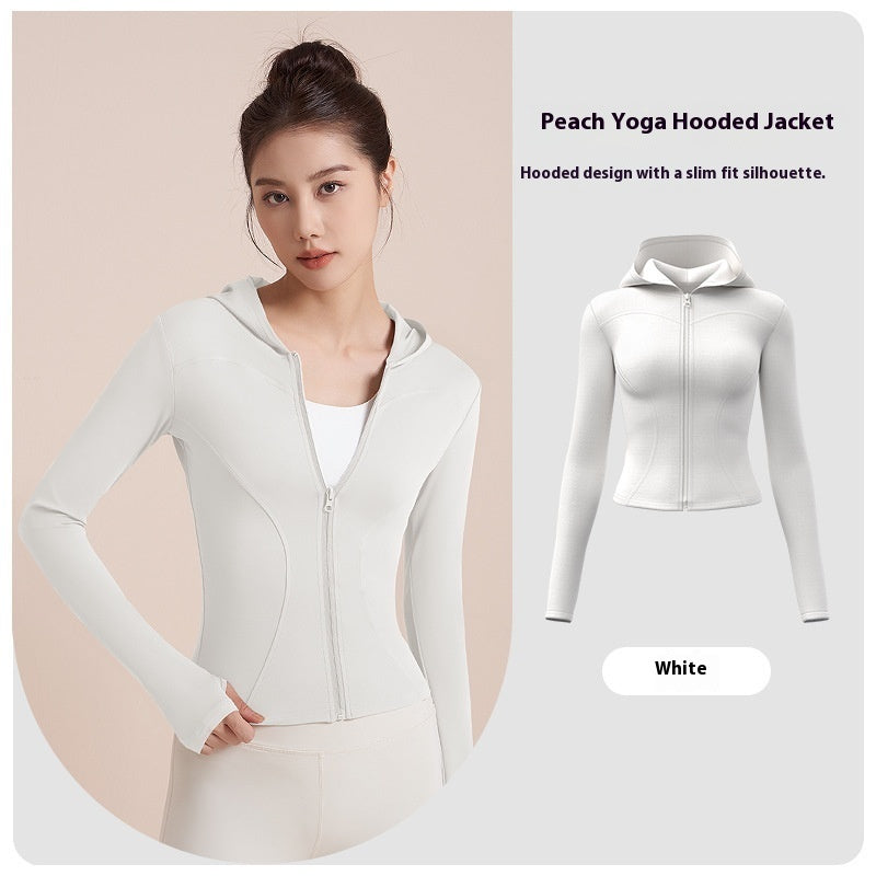 Hooded Yoga Jacket Women's Slim Slimming Windproof Running Cycling