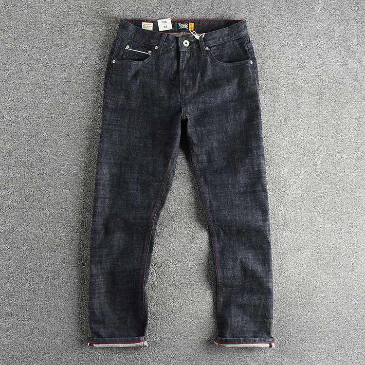 Heavy 14oz Bamboo High Cotton American Retro Jeans Men