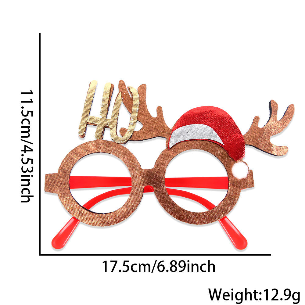 Christmas Glasses Bronzed Fabric Snowflake XINGX Photo New Year Party Props
