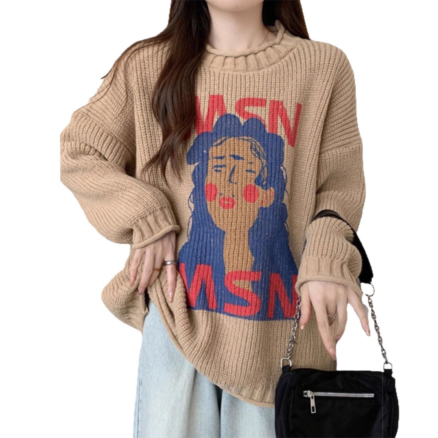 Brand Loose Sweater Coat Top