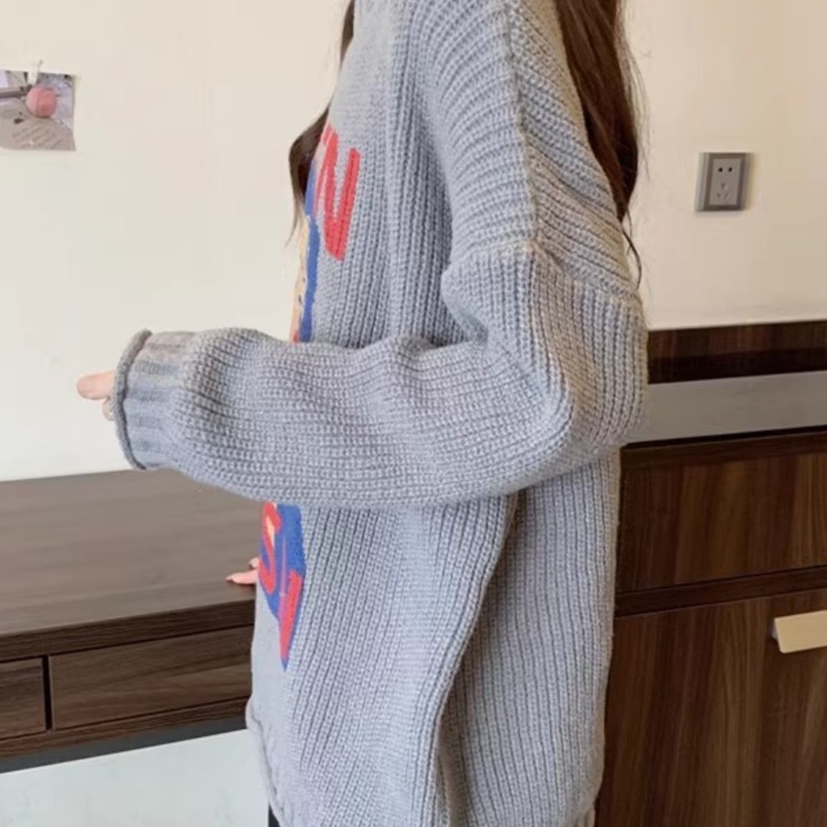 Brand Loose Sweater Coat Top