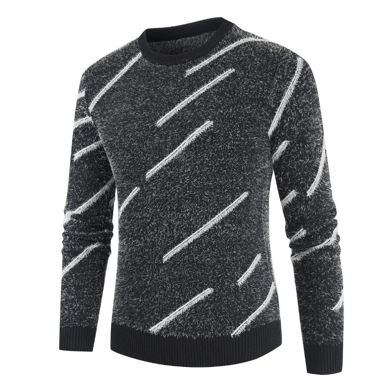 New Round Neck Slim Mohair Sweater For Men