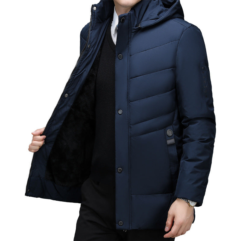 Velvet Padded Middle-aged And Elderly Warm Cotton-padded Coat