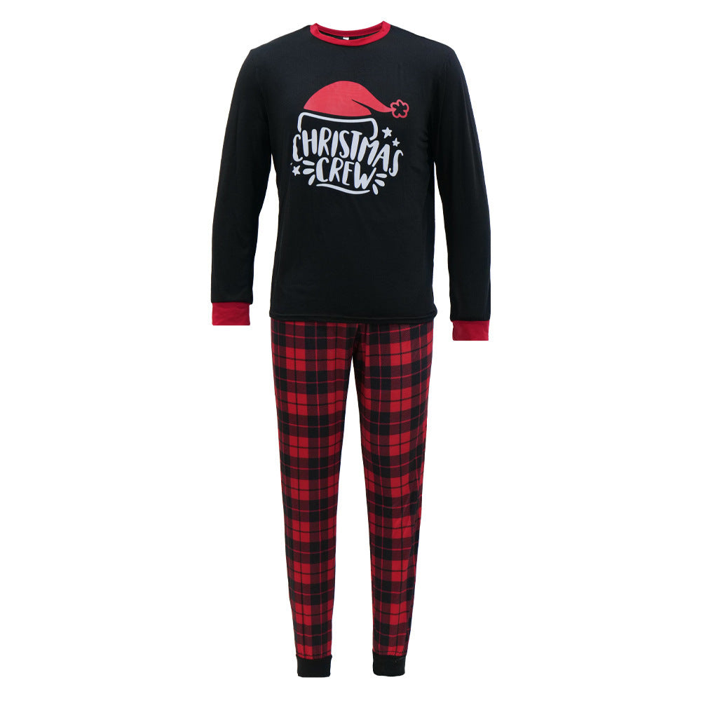 Checkered Cotton Parent-child Christmas Home Pajama Set