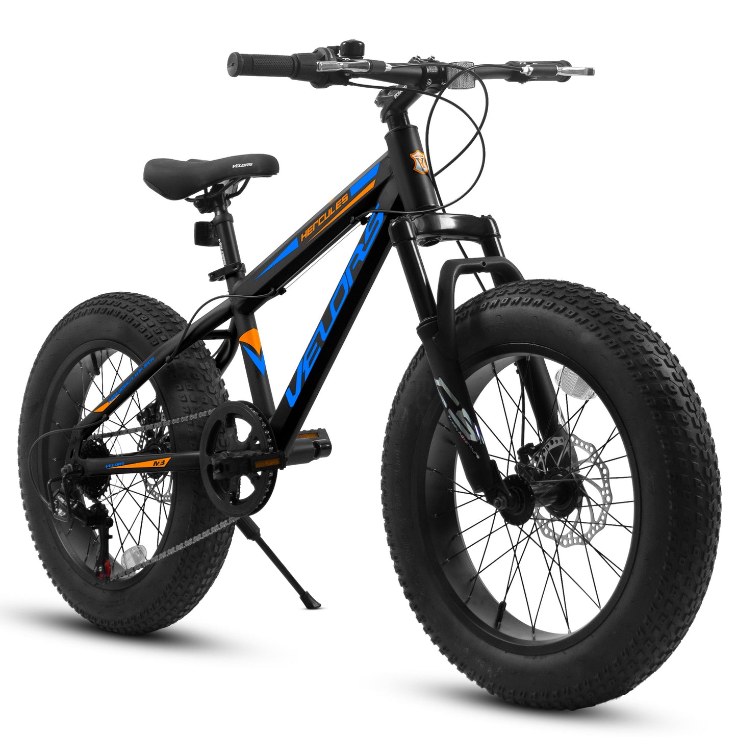 V20235 20 Inch Fat Tire Bike 7 Speed Mountain Bike, Dual Disc Brakes, High Carbon Steel Frame, Front Suspension, Mountain Buggy, City Commuter City Bike, Fat Tire Bike