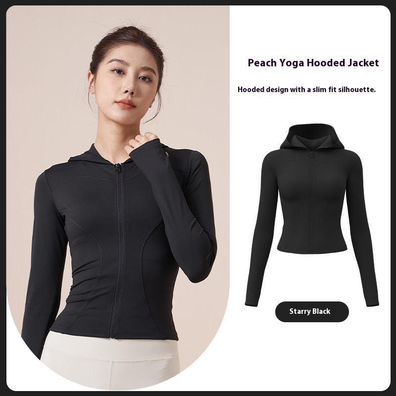 Hooded Yoga Jacket Women's Slim Slimming Windproof Running Cycling