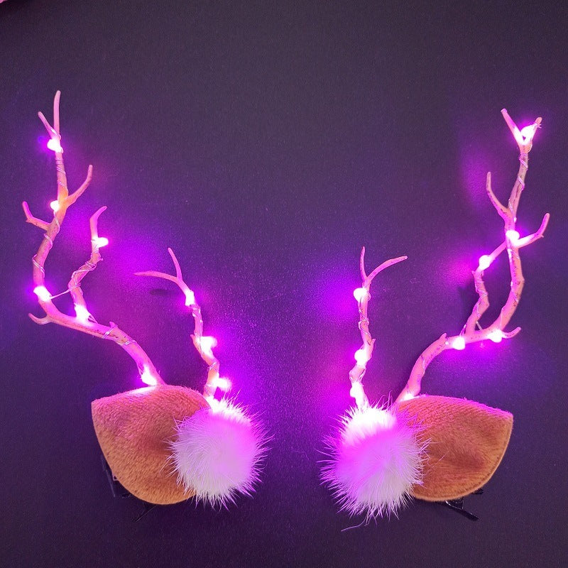 New Luminous Deer Horn Hair Band Christmas Headwear