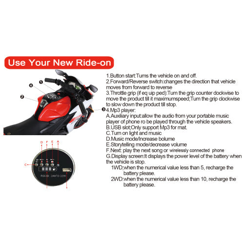 Electric Motorcycle  12V Kids Toys MotorcycleKids Electric Carelectric Ride On Toys For 3 4 5 6 Years Boys Girls With Training Wheelsmanual ThrottleDrive By Hand  Ighting Wheels