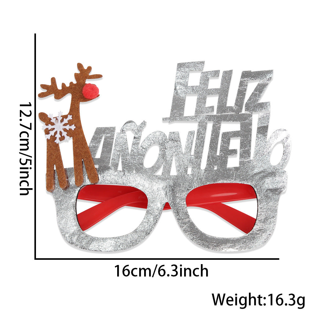 Christmas Glasses Bronzed Fabric Snowflake XINGX Photo New Year Party Props