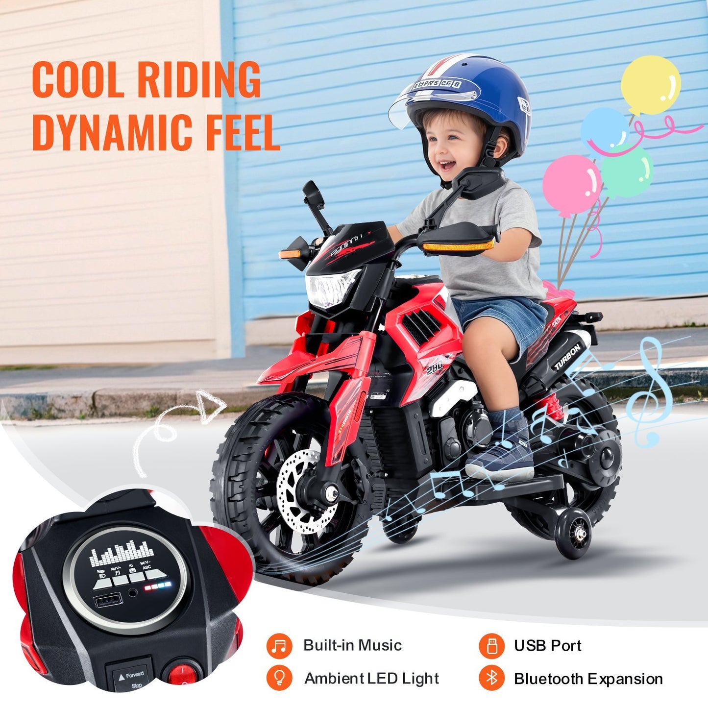 Christmas Gift Kids Ride On Motorcycle 12V Electric Motorbike With LED For Kids Aged