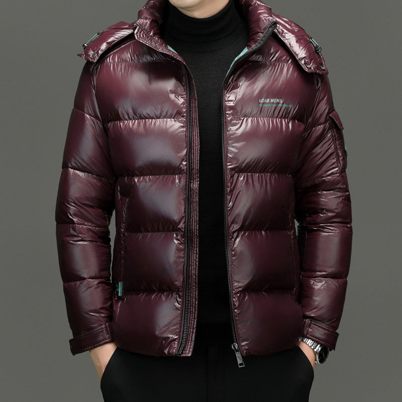 Glossy Men's Thickened Warm-keeping And Cold-proof Casual Cotton-padded Jacket