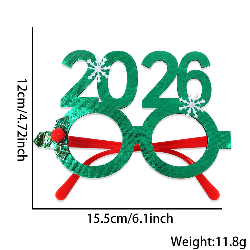 Christmas Glasses Bronzed Fabric Snowflake XINGX Photo New Year Party Props