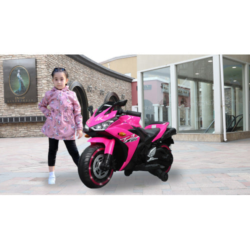 Kids Motorcycle,12V Motorcycle For Kids 3 4 5 6 Years Boys Girls 12v7ah Kids Motorcycle Ride On Toy With Training Wheels  Manual Throttle  Drive By Hand Lighting Wheels