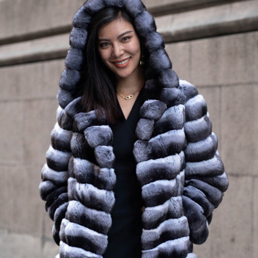 Casual Mid-length Warm Artificial Mink Hair Marten Overcoats