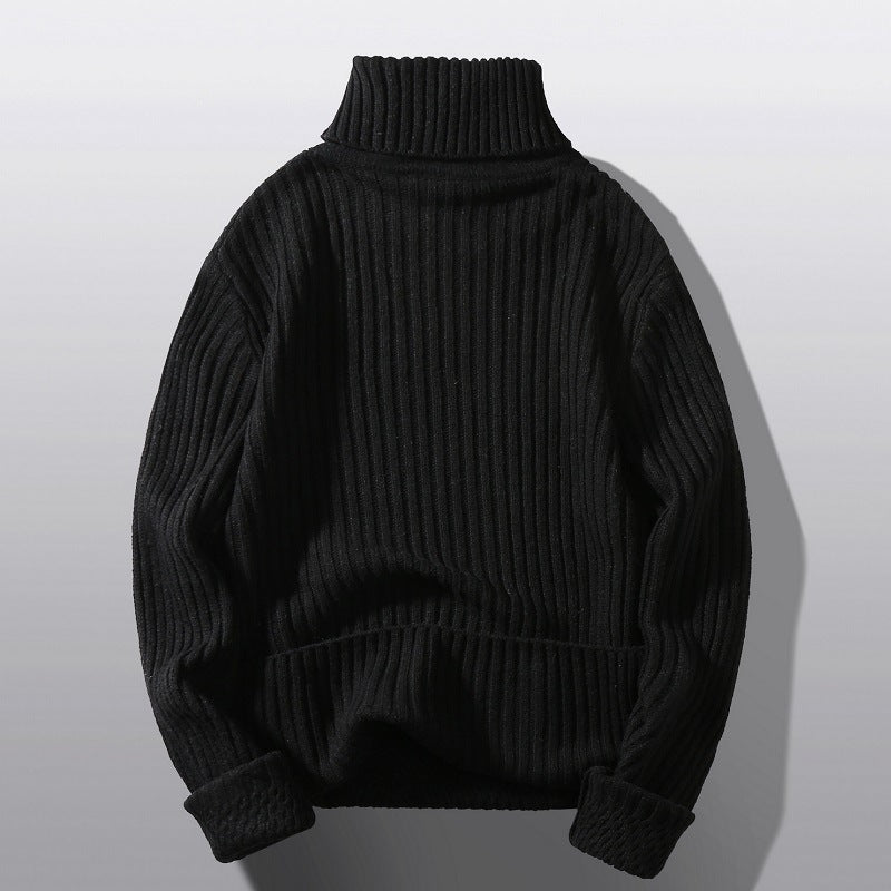 New Knitted Men's Thickened Casual High Neck Sweater