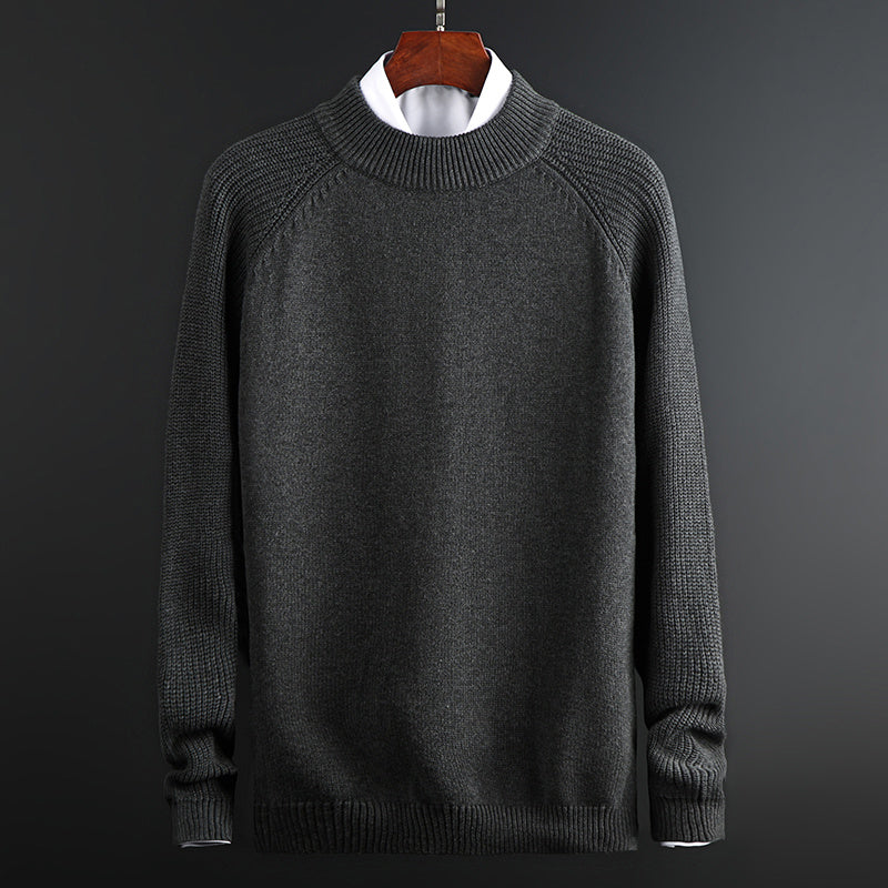 Fashion Sweater Men Thick Round Neck Slim Casual
